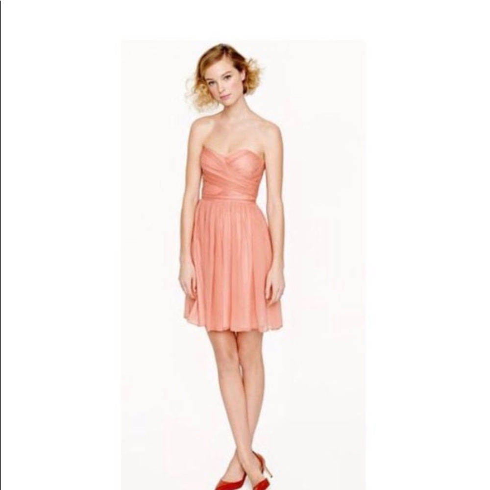 JCrew Arabella silk chiffon strapless dress. - Picture 1 of 10
